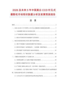 2026及未來5年中國黑白CCD針孔式攝影機市場現狀數據分析及前景預測報告