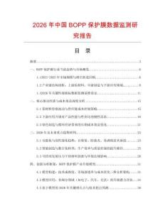 2026年中國BOPP保護膜數據監測研究報告