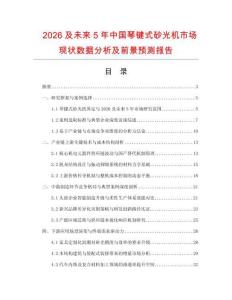2026及未來5年中國琴鍵式砂光機市場現狀數據分析及前景預測報告
