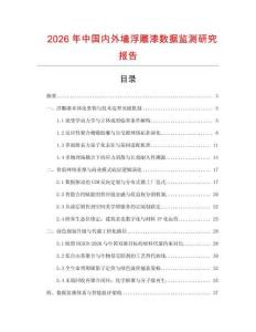 2026年中國內外墻浮雕漆數據監測研究報告
