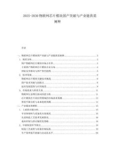 2025-2030物聯(lián)網(wǎng)芯片模塊國產(chǎn)突破與產(chǎn)業(yè)鏈供需闡釋