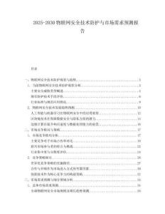 2025-2030物聯(lián)網(wǎng)安全技術(shù)防護(hù)與市場(chǎng)需求預(yù)測(cè)報(bào)告