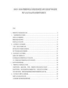 2025-2030物聯(lián)網(wǎng)安全隱患深度分析及防護(hù)體系架構(gòu)與安全運(yùn)營(yíng)決策研究報(bào)告
