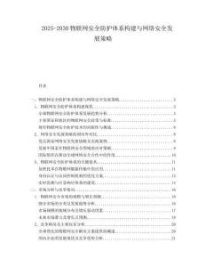 2025-2030物聯(lián)網(wǎng)安全防護體系構(gòu)建與網(wǎng)絡(luò)安全發(fā)展策略