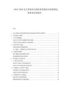 2025-2030無人零售店自助結(jié)算系統(tǒng)店內(nèi)客流量運營管理分析報告