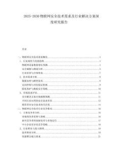 2025-2030物聯(lián)網(wǎng)安全技術(shù)需求及行業(yè)解決方案深度研究報(bào)告