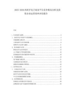 2025-2030西班牙電子商務(wù)平臺(tái)競爭格局分析及投資企業(yè)運(yùn)營效率評估報(bào)告