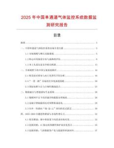 2025年中國(guó)單通道氣體監(jiān)控系統(tǒng)數(shù)據(jù)監(jiān)測(cè)研究報(bào)告