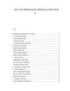 2025-2030物聯(lián)感知設(shè)備與物聯(lián)網(wǎng)安全深度分析報(bào)告