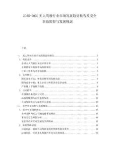 2025-2030無(wú)人駕駛行業(yè)市場(chǎng)發(fā)展趨勢(shì)報(bào)告及安全事故防控與發(fā)展規(guī)劃