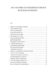 2025-2030西藏自治區(qū)風(fēng)景旅游服務(wù)業(yè)市場供需考察及資金投向評估規(guī)劃資料