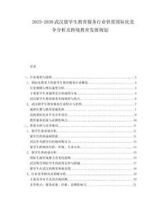 2025-2030武漢留學(xué)生教育服務(wù)行業(yè)供需國際化競爭分析及跨境教育發(fā)展規(guī)劃