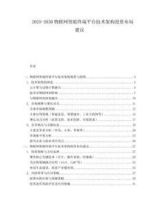 2025-2030物聯(lián)網(wǎng)智能終端平臺(tái)技術(shù)架構(gòu)投資布局建議
