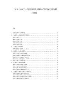 2025-2030無人駕駛商用化進(jìn)程中的法規(guī)完善與技術(shù)突破