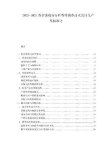 2025-2030香茅油成分分析香精調(diào)香技術(shù)及日化產(chǎn)品標(biāo)準(zhǔn)化