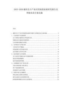 2025-2030襄陽北斗產(chǎn)業(yè)應用場景拓展研究報告及智能農(nóng)業(yè)方案實施
