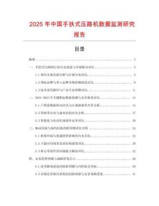 2025年中國手扶式壓路機數據監測研究報告