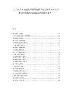 2025-2030先進(jìn)的環(huán)保催化技術(shù)行業(yè)深度分析及節(jié)能減排策略與市場需求動態(tài)監(jiān)測報告