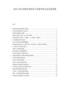 2025-2030消費(fèi)升級(jí)背景下的新零售業(yè)態(tài)發(fā)展策略