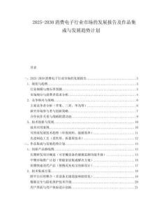 2025-2030消費(fèi)電子行業(yè)市場(chǎng)的發(fā)展報(bào)告及作品集成與發(fā)展趨勢(shì)計(jì)劃