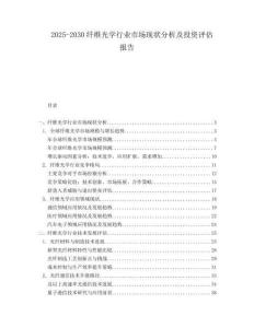 2025-2030纖維光學(xué)行業(yè)市場現(xiàn)狀分析及投資評估報告