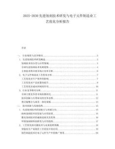 2025-2030先進(jìn)蝕刻技術(shù)研發(fā)與電子元件制造業(yè)工藝優(yōu)化分析報(bào)告