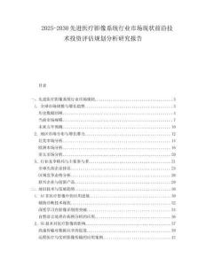 2025-2030先進醫(yī)療影像系統(tǒng)行業(yè)市場現(xiàn)狀前沿技術(shù)投資評估規(guī)劃分析研究報告
