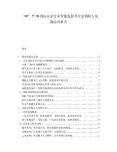 2025-2030消防安全行業(yè)智能監(jiān)控及應(yīng)急響應(yīng)與風(fēng)險防范報告