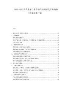 2025-2030消費(fèi)電子行業(yè)市場詳細(xì)調(diào)研及行業(yè)趨勢與商業(yè)發(fā)展計(jì)劃
