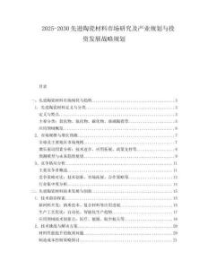 2025-2030先進(jìn)陶瓷材料市場研究及產(chǎn)業(yè)規(guī)劃與投資發(fā)展戰(zhàn)略規(guī)劃