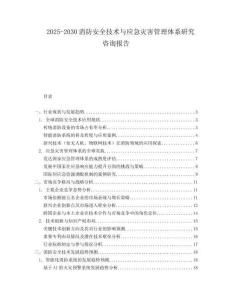 2025-2030消防安全技術(shù)與應(yīng)急災(zāi)害管理體系研究咨詢報(bào)告