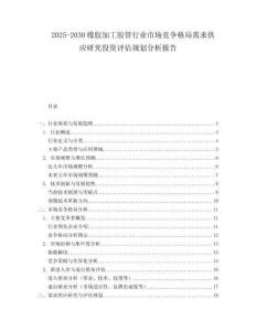 2025-2030橡膠加工膠管行業市場競爭格局需求供應研究投資評估規劃分析報告