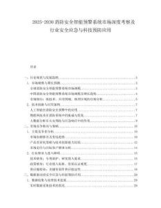 2025-2030消防安全智能預(yù)警系統(tǒng)市場(chǎng)深度考察及行業(yè)安全應(yīng)急與科技預(yù)防應(yīng)用
