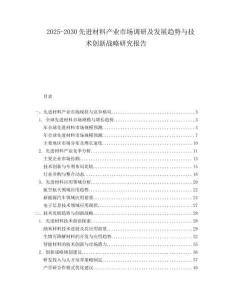 2025-2030先進材料產業市場調研及發展趨勢與技術創新戰略研究報告