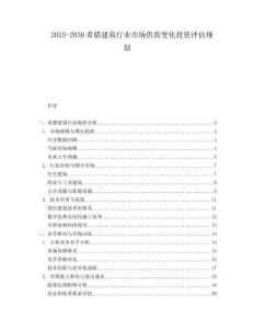 2025-2030希臘建筑行業(yè)市場供需變化投資評估規(guī)劃
