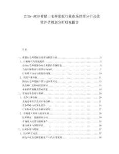 2025-2030希臘山毛櫸漿板行業(yè)市場(chǎng)供需分析及投資評(píng)估規(guī)劃分析研究報(bào)告
