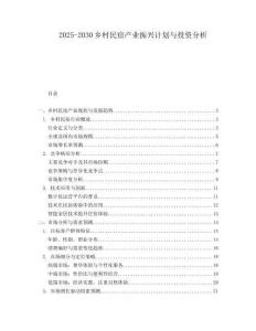 2025-2030鄉(xiāng)村民宿產(chǎn)業(yè)振興計(jì)劃與投資分析