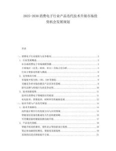 2025-2030消費(fèi)電子行業(yè)產(chǎn)品迭代技術(shù)升級市場投資機(jī)會發(fā)展規(guī)劃