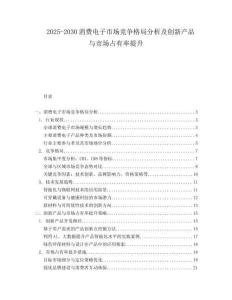 2025-2030消費電子市場競爭格局分析及創(chuàng)新產(chǎn)品與市場占有率提升