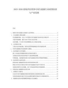 2025-2030系統(tǒng)評(píng)估英國(guó)可再生能源行業(yè)政策扶持與產(chǎn)業(yè)發(fā)展