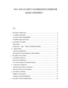 2025-2030顯示器件行業(yè)問題現(xiàn)狀研究突破路徑測(cè)試創(chuàng)新方案規(guī)劃報(bào)告
