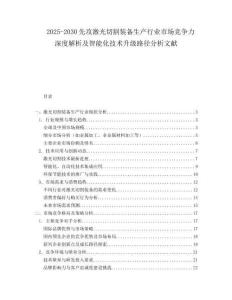 2025-2030先攻激光切割裝備生產(chǎn)行業(yè)市場(chǎng)競(jìng)爭(zhēng)力深度解析及智能化技術(shù)升級(jí)路徑分析文獻(xiàn)