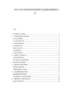 2025-2030消防指揮系統(tǒng)建筑應(yīng)急疏散規(guī)劃測(cè)試記實(shí)