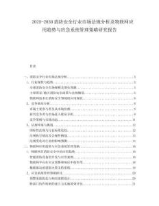 2025-2030消防安全行業(yè)市場法規(guī)分析及物聯(lián)網應用趨勢與應急系統(tǒng)管理策略研究報告