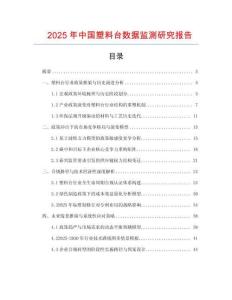 2025年中国塑料台数据监测研究报告