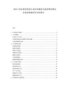 2025-2030箱包制造行業(yè)時尚潮流市場消費品牌定位渠道策略研究分析報告