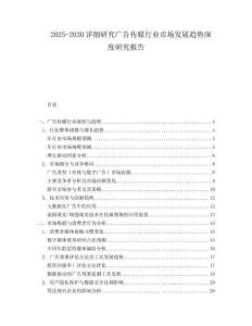 2025-2030詳細(xì)研究廣告?zhèn)髅叫袠I(yè)市場發(fā)展趨勢深度研究報(bào)告