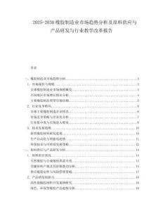 2025-2030橡膠制造業(yè)市場(chǎng)趨勢(shì)分析及原料供應(yīng)與產(chǎn)品研發(fā)與行業(yè)教學(xué)改革報(bào)告