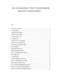 2025-2030消防設(shè)備生產(chǎn)商客戶評(píng)估軟件系統(tǒng)配套服務(wù)經(jīng)濟(jì)可行性投資分析報(bào)告