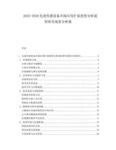 2025-2030先進(jìn)傳感設(shè)備市場應(yīng)用擴(kuò)展投資分析流程研究現(xiàn)狀分析報(bào)